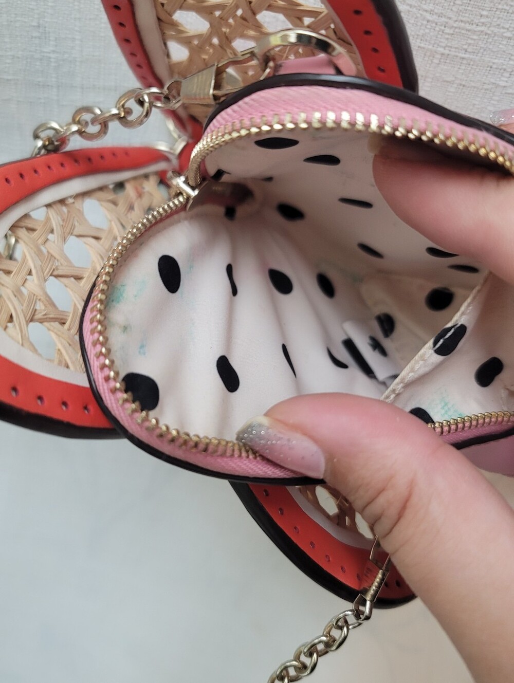 Kate Spade Wing It Wicker Butterfly Coin Pouch On A Chain - Picture 7 of 11